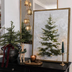 Sevair Deco Lighted Framed Snowy Tree Canvas Wall Decor