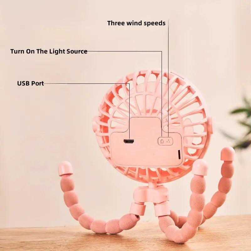 Sevair Deco Octopus Stroller Fan