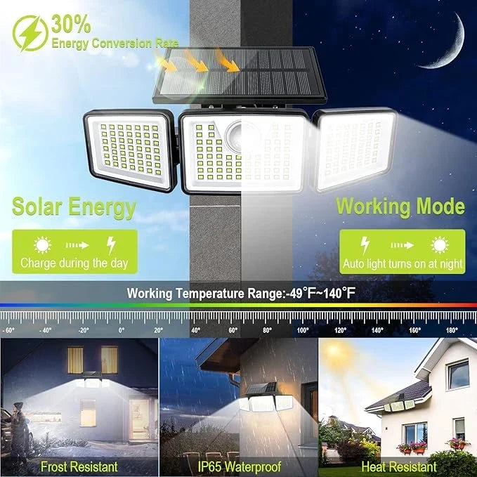 Sevair Deco Solar Motion Sensor Wall Light, 3 Modes