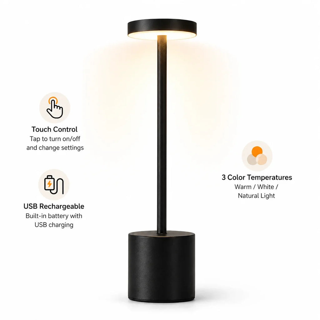 Rechargeable Cordless Touch Table Lamp