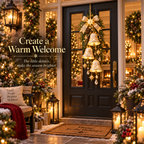 Sevair Deco Golden Bell Blessing Cascade – Lighted Christmas Door Decor