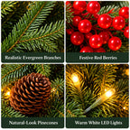 Sevair Deco Christmas Evergreen Arrangement