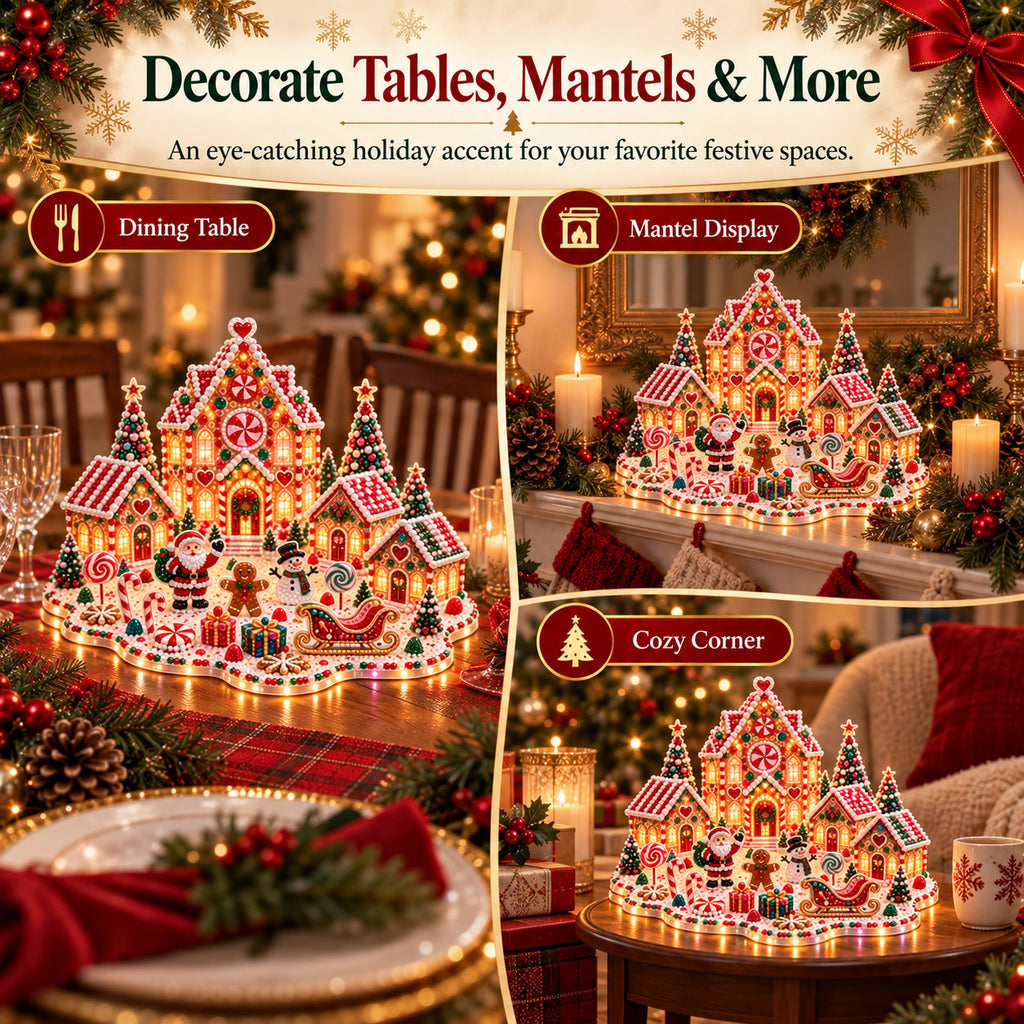Sevair Deco Magical Christmas Village 3D Gem Art DIY Kit