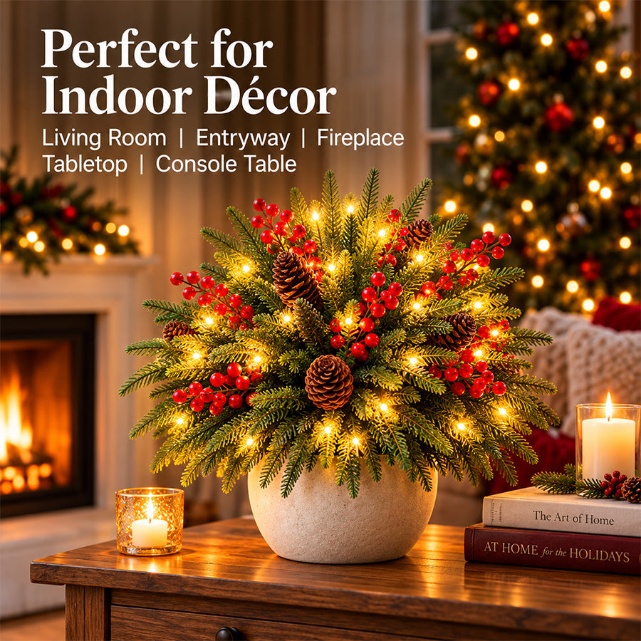 Sevair Deco Christmas Evergreen Arrangement