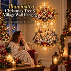 Sevair Deco Illuminated Christmas Tree & Village Wall Hanging