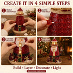 Sevair Deco Beginner-Friendly DIY Lighted Christmas Character Sea Glass-Style Lighthouse Kit Collection