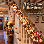 Sevair Deco Santa’s Sleigh Snowy Stair Railing Decor