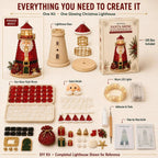 Sevair Deco Beginner-Friendly DIY Lighted Christmas Character Sea Glass-Style Lighthouse Kit Collection