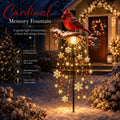 Sevair Deco Cardinal Memory Fountain – Lighted Christmas Remembrance Garden Decor