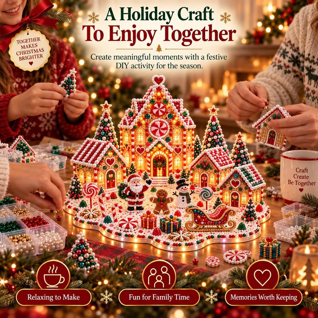 Sevair Deco Magical Christmas Village 3D Gem Art DIY Kit