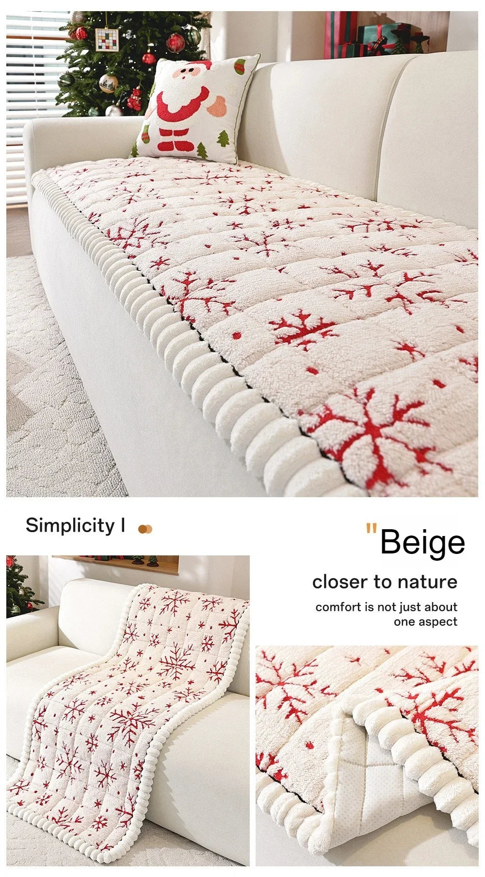 Sevair Deco Christmas Sofa Pad Cover
