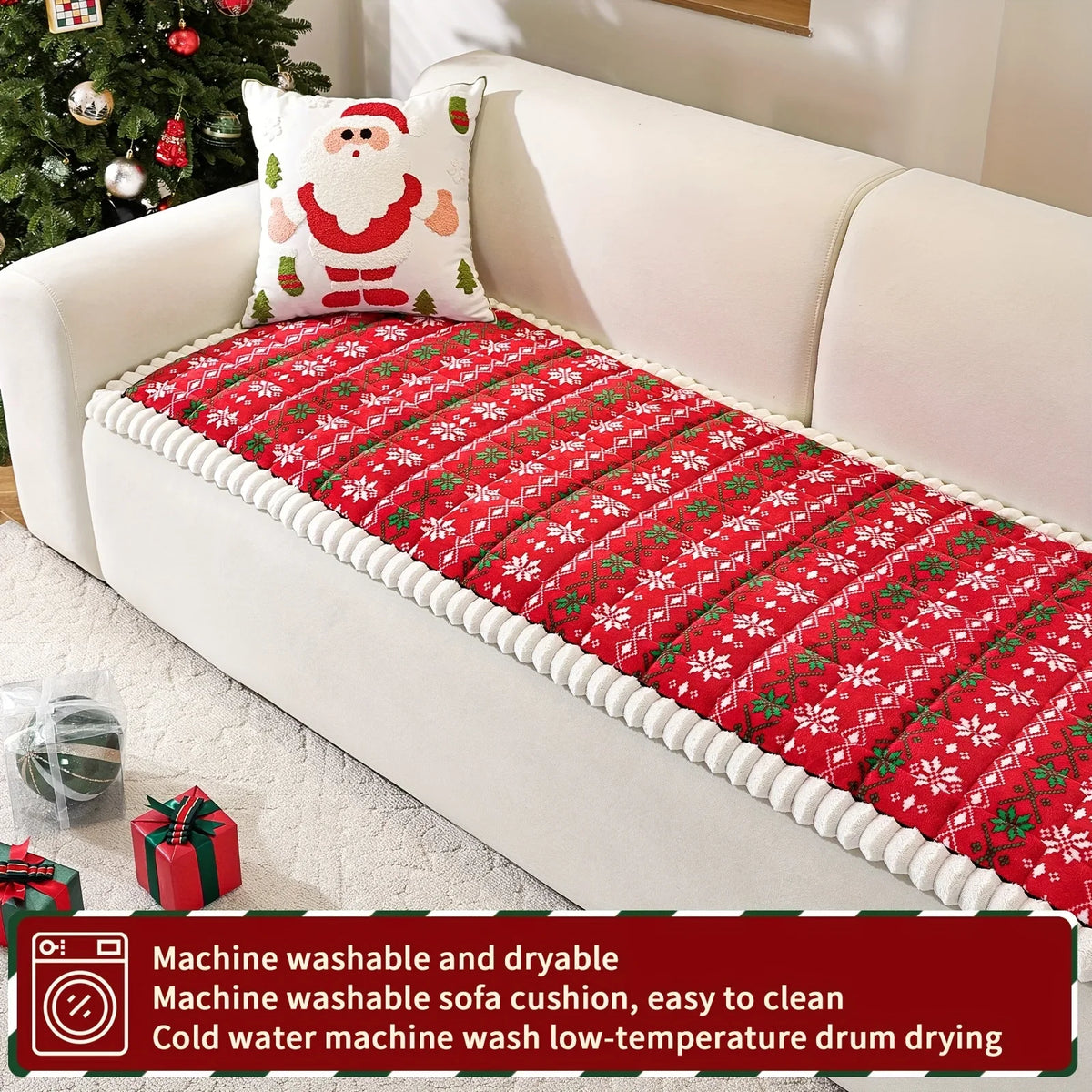 Sevair Deco Christmas Sofa Pad Cover