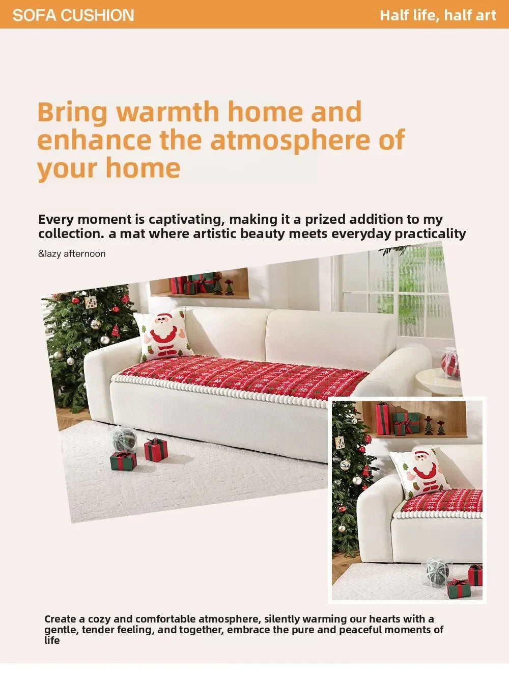 Sevair Deco Christmas Sofa Pad Cover