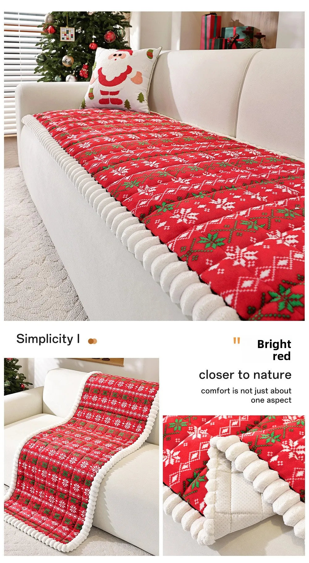 Sevair Deco Christmas Sofa Pad Cover