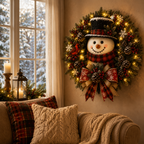 Sevair Deco Snowman Glow Christmas Wreath