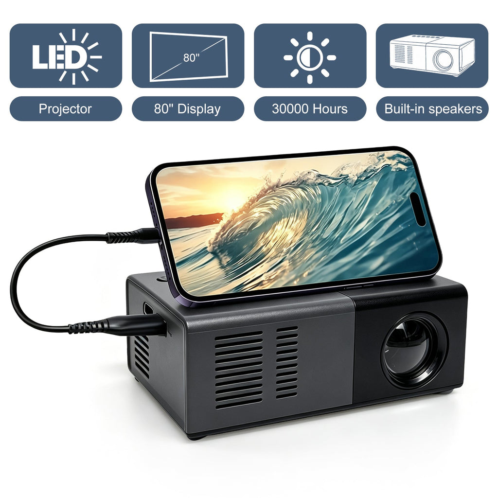 Sevair Deco Dream J9 Mini Projector 720P for Home Movie Nights