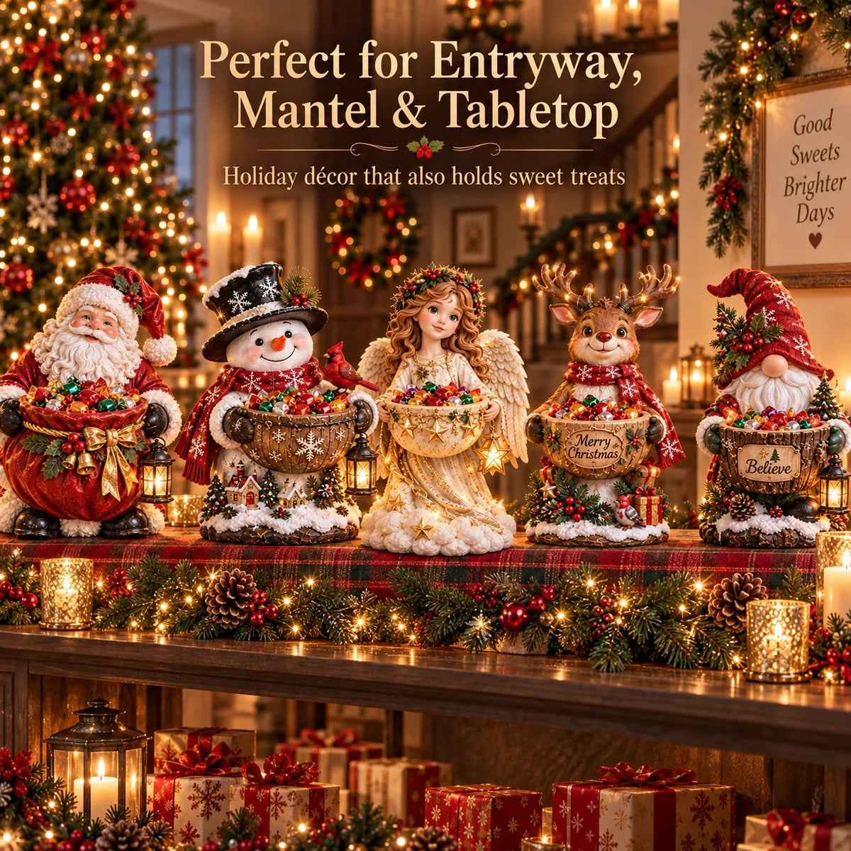 Sevair Deco Lighted Christmas Candy Bowl Collection