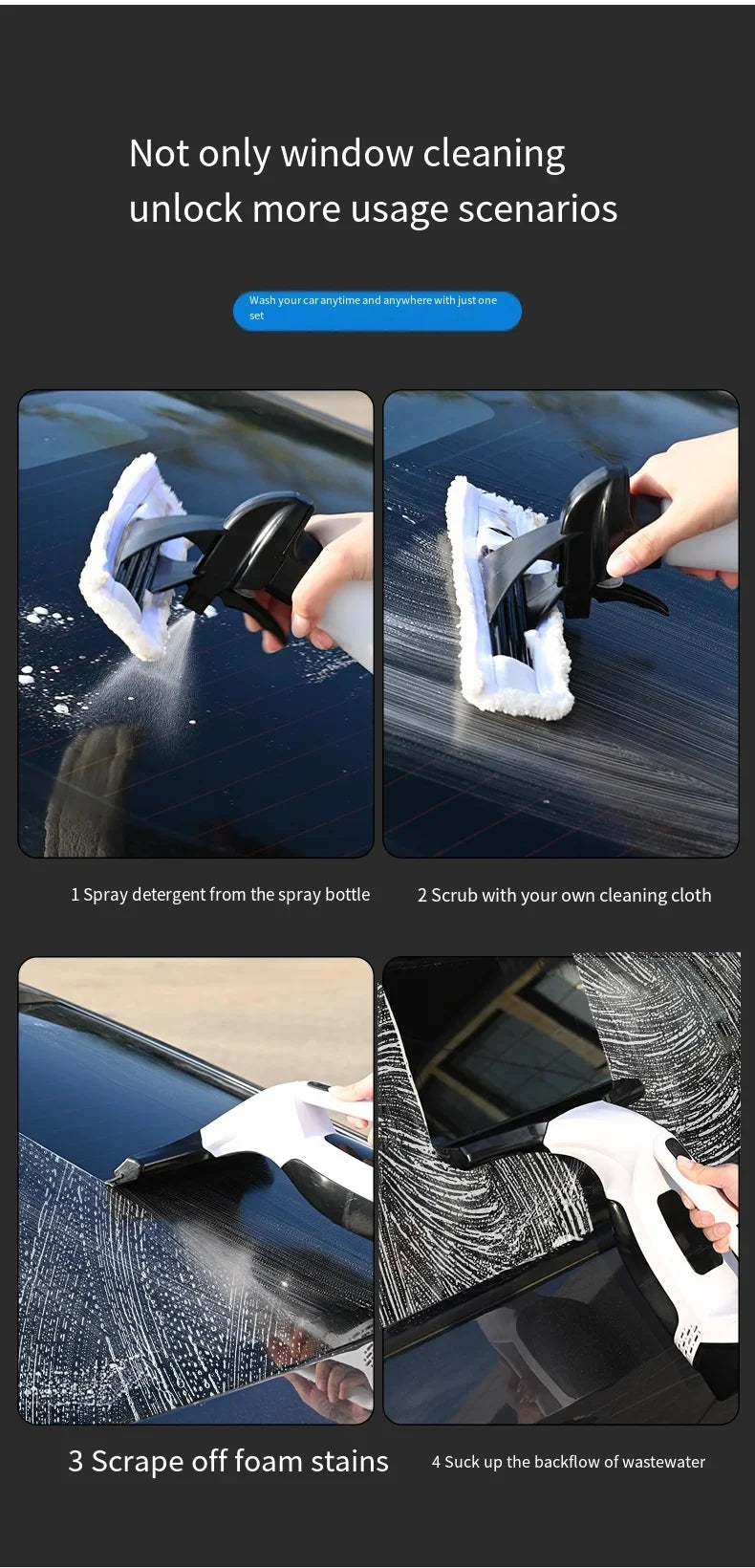 Sevair Deco Cordless Electric Glass Cleaner for Windows & Mirrors