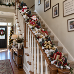 Sevair Deco Santa’s Sleigh Snowy Stair Railing Decor