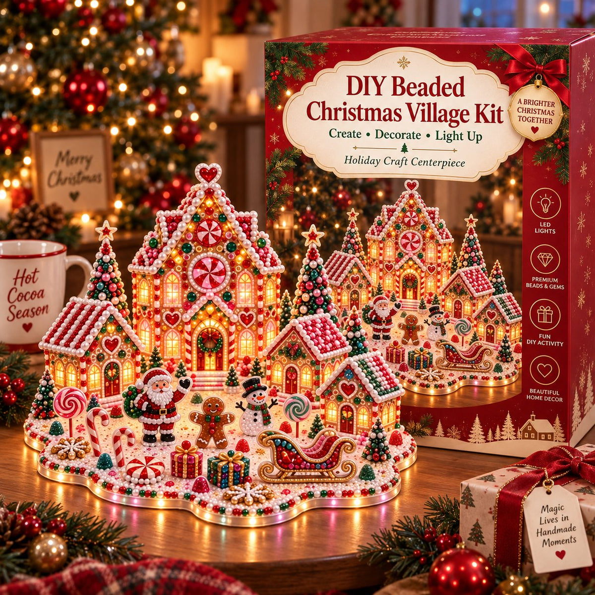 Sevair Deco Magical Christmas Village 3D Gem Art DIY Kit