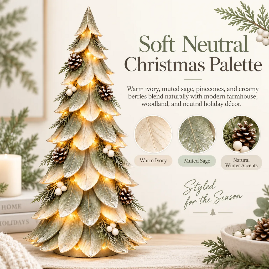 Sevair Deco Winterleaf Glow Christmas Tree