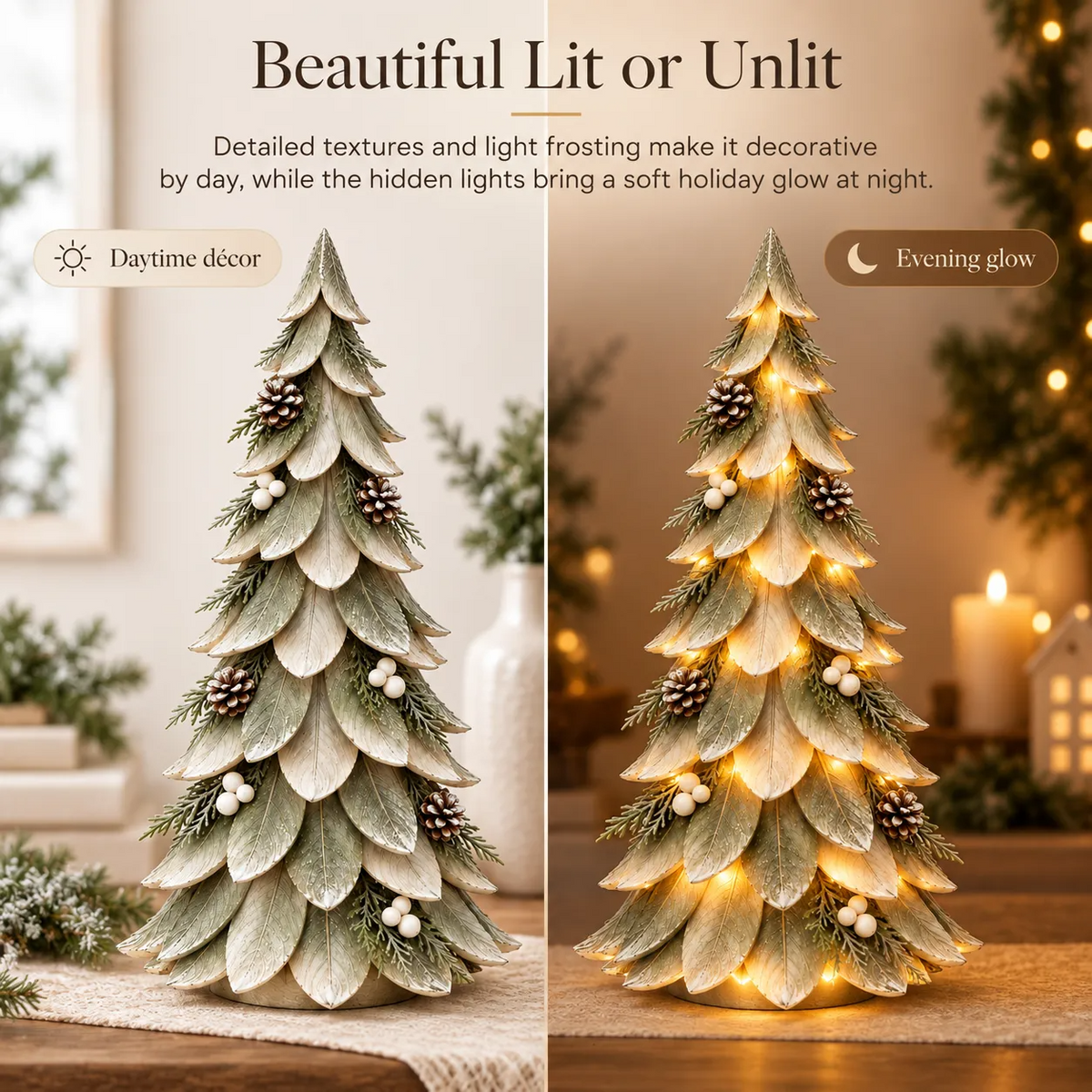 Sevair Deco Winterleaf Glow Christmas Tree