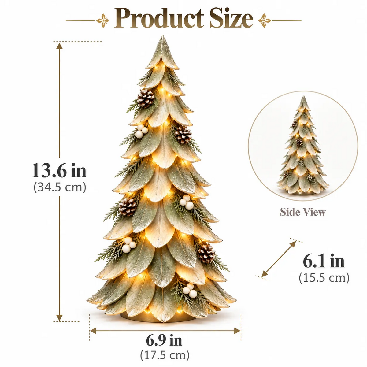 Sevair Deco Winterleaf Glow Christmas Tree