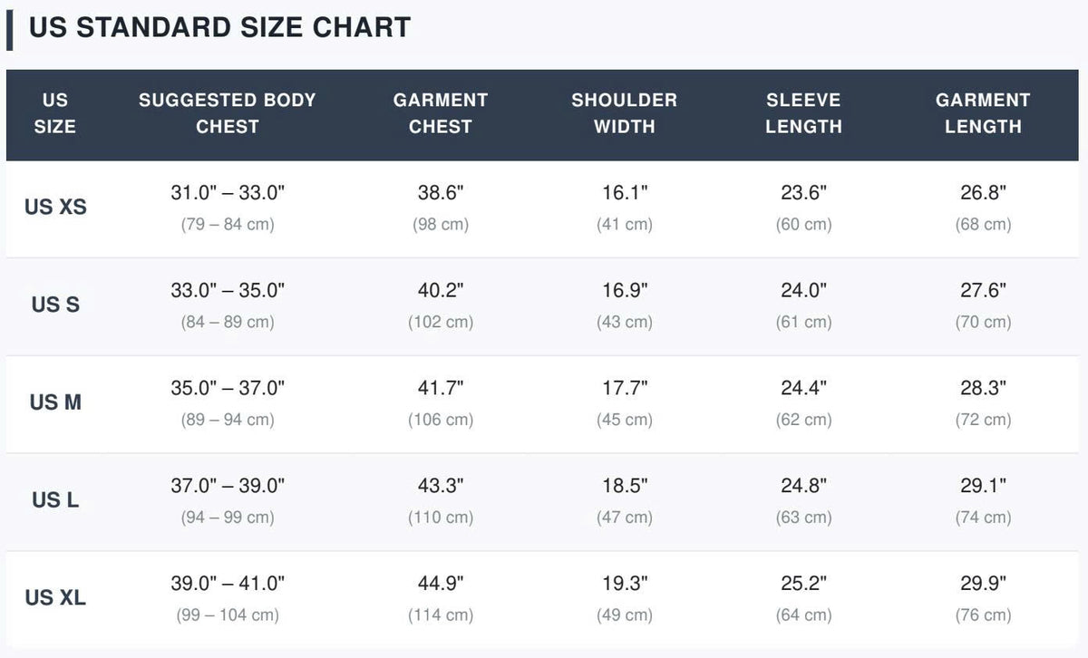 Size chart