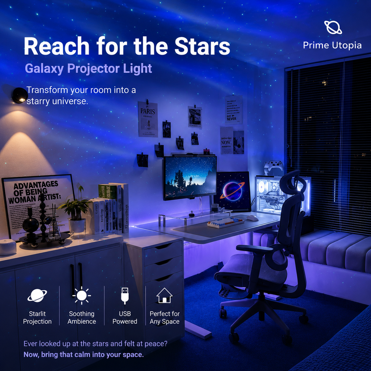 Sevair Deco - Astronaut Aurora Galaxy Projector light