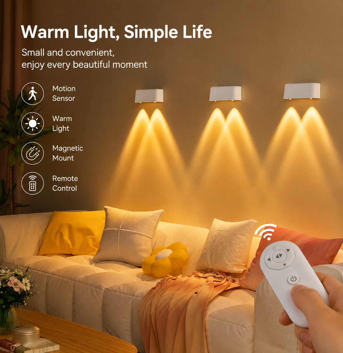 Sevair Deco Blossom Motion Sensor Wall Light