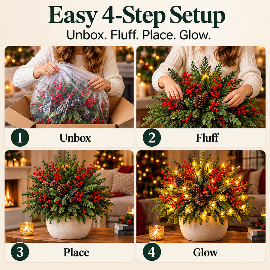 Sevair Deco Christmas Evergreen Arrangement