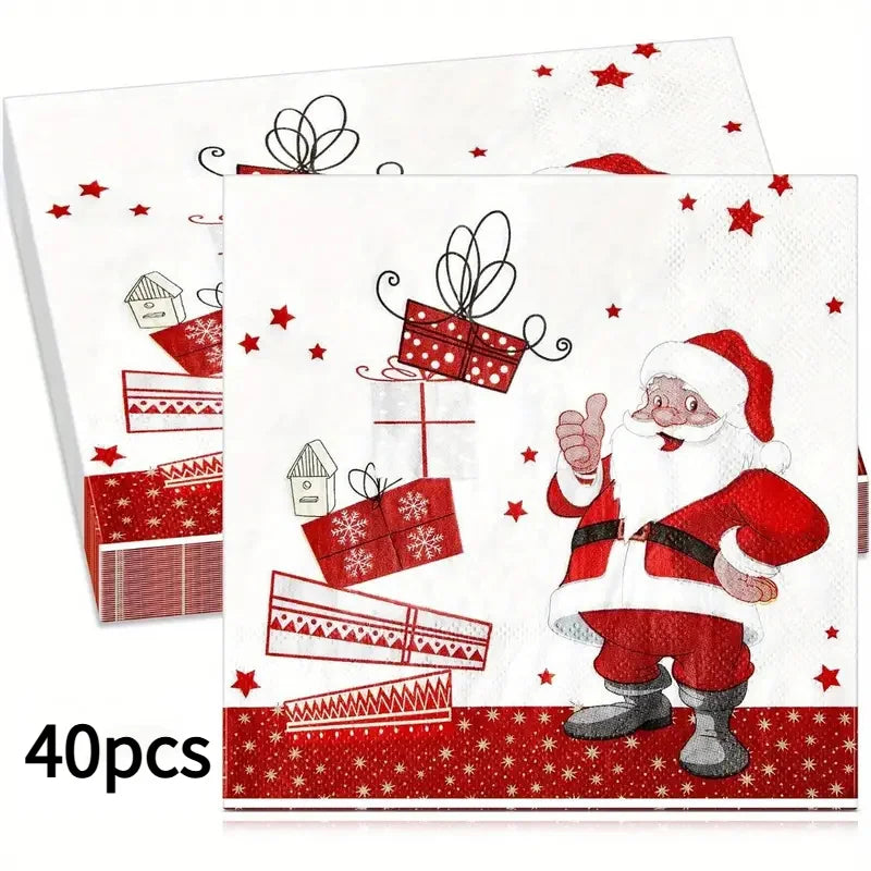 Sevair Deco 3-Ply Christmas Party Napkins 6