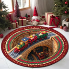 Sevair Deco 3D Christmas Train Rug for Holiday Decor 02