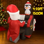 Sevair Deco 4.9FT Santa Penguin Piano Inflatable 2