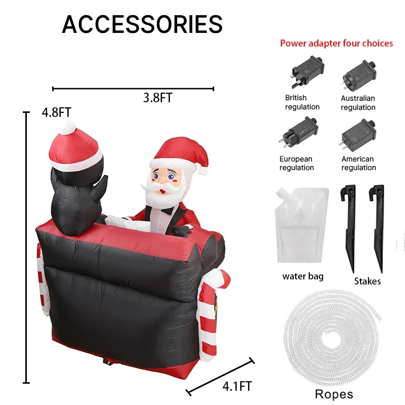 Sevair Deco 4.9FT Santa Penguin Piano Inflatable 3