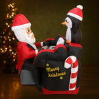 Sevair Deco 4.9FT Santa Penguin Piano Inflatable 6