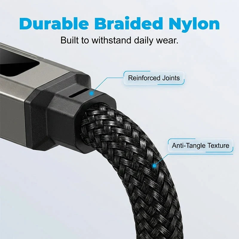 Sevair Deco 4-in-1 Keychain Fast Charging Cable braided nylon