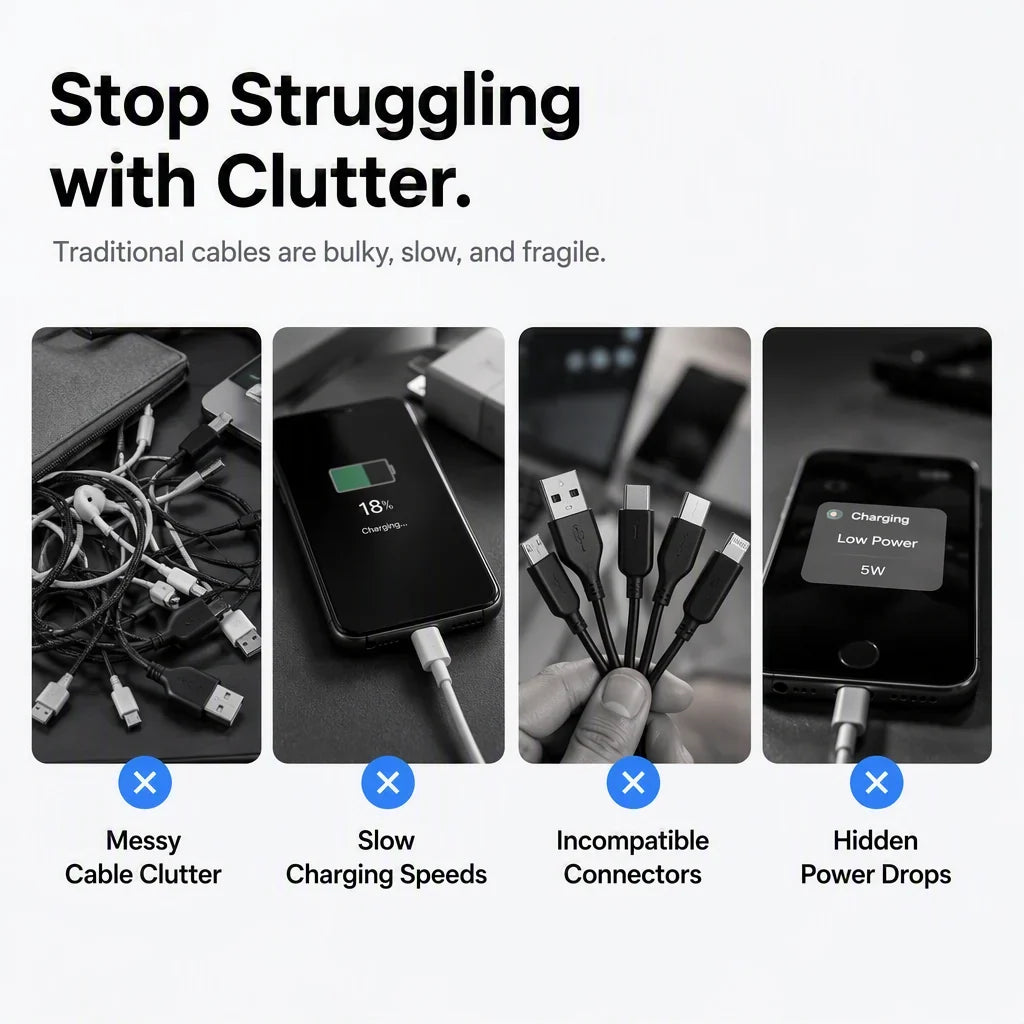Sevair Deco 4-in-1 Keychain Fast Charging Cable cable clutter