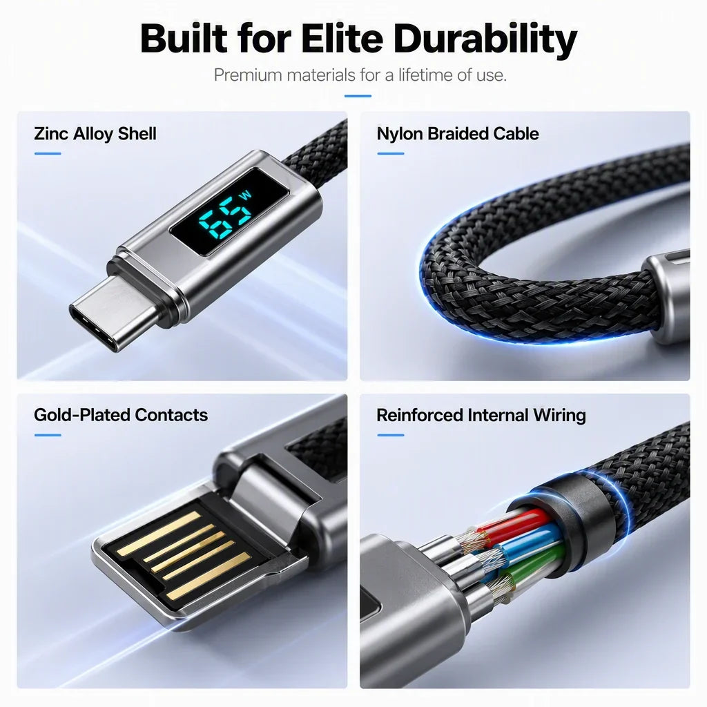 Sevair Deco 4-in-1 Keychain Fast Charging Cable durable details