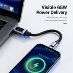 Sevair Deco 4-in-1 Keychain Fast Charging Cable power display