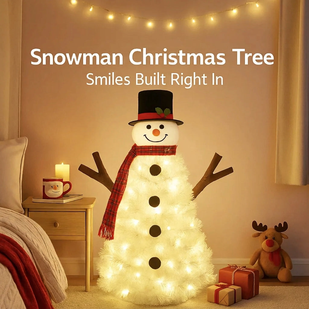Sevair Deco 4FT Pre-Lit Snowman Christmas Tree 1