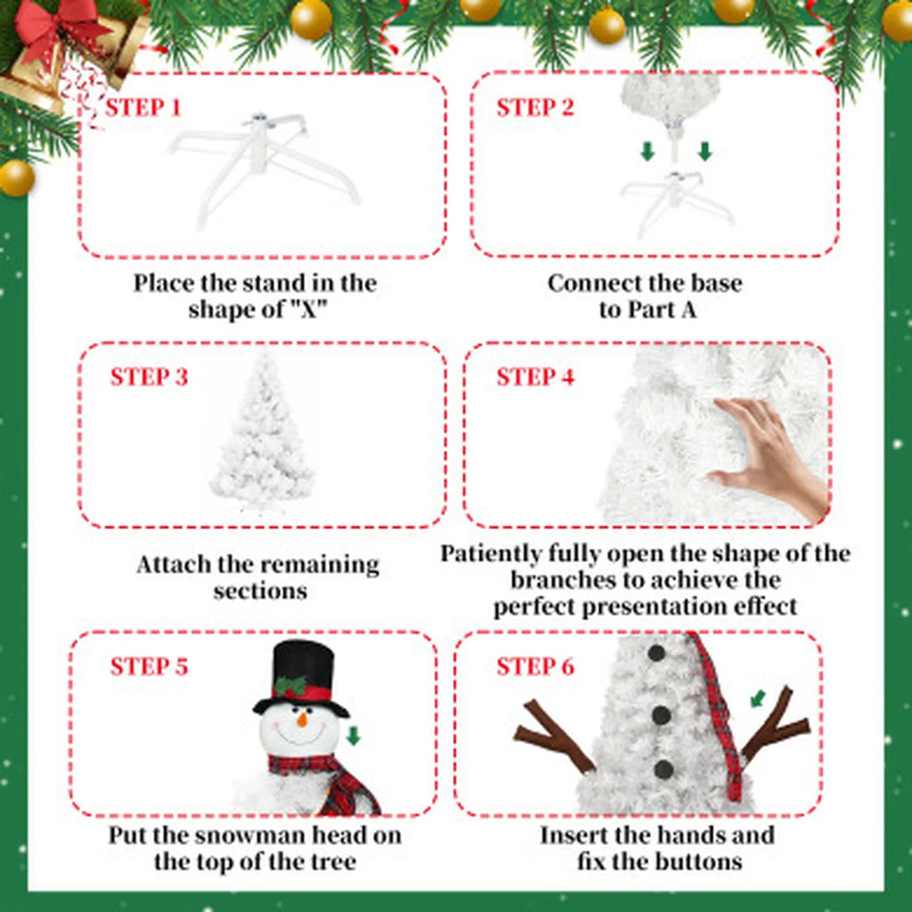 Sevair Deco 4FT Pre-Lit Snowman Christmas Tree 7