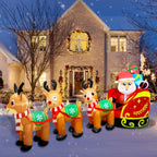Sevair Deco 5FT Inflatable Santa Sleigh with Reindeer 2