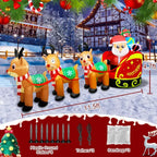 Sevair Deco 5FT Inflatable Santa Sleigh with Reindeer 3