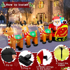 Sevair Deco 5FT Inflatable Santa Sleigh with Reindeer 4