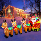 Sevair Deco 5FT Inflatable Santa Sleigh with Reindeer 7
