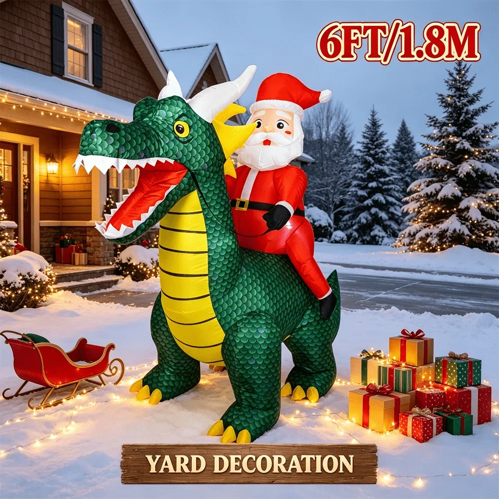Sevair Deco 6FT Inflatable Santa Dragon 10