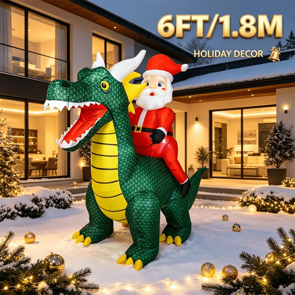 Sevair Deco 6FT Inflatable Santa Dragon 4