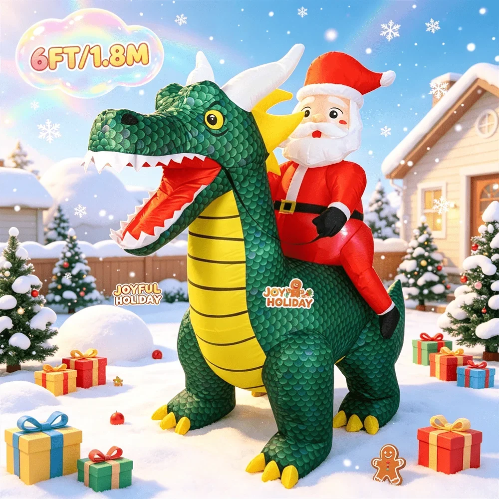 Sevair Deco 6FT Inflatable Santa Dragon 5