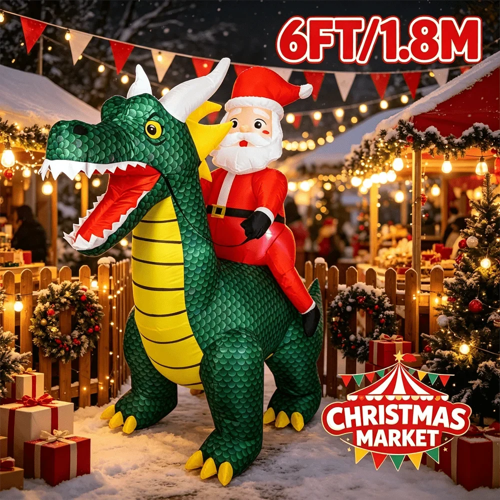 Sevair Deco 6FT Inflatable Santa Dragon 6